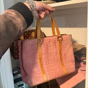 Celine pink suede tote